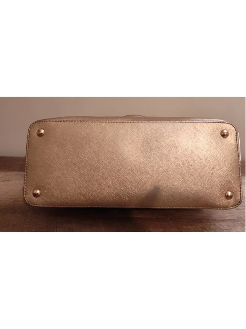 Michael Kors Gold Leather Satchel Handbag